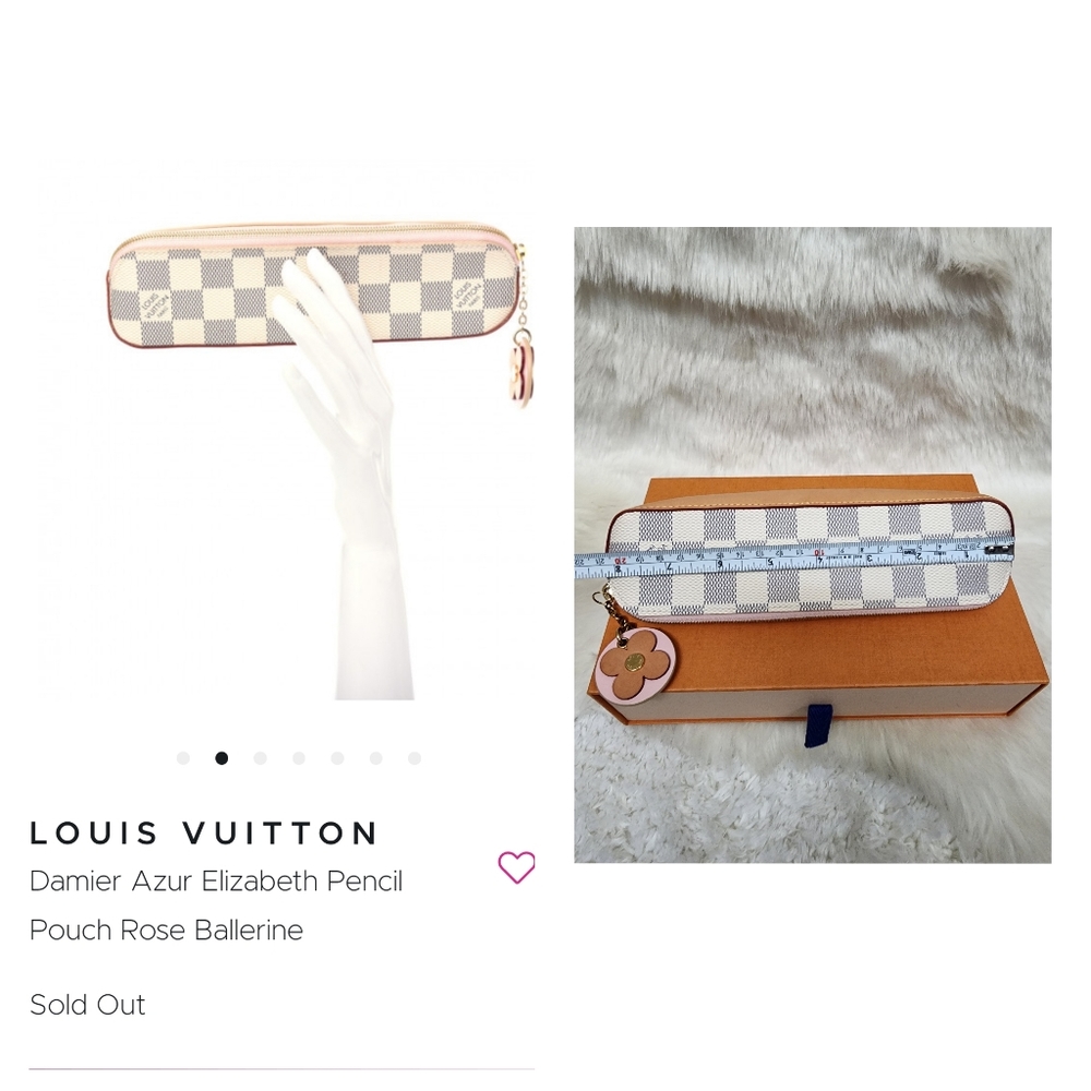 ❌️SOLD❌️Authentic LV Damier Azur Elizabeth Pencil Pouch Rose Ballerine - Picture 6 of 16